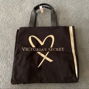 Victoria’s Secret Black Tote with Gold Heart